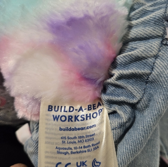 Build A Bear Colorful Kitty Cat Plush Stuffed Animal 16" BABW Pink Purple White - Picture 3 of 7